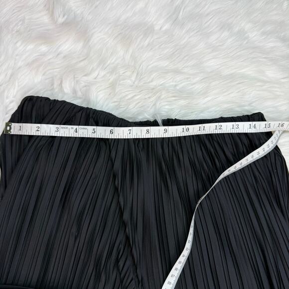 Free People Winona Pleated Flare Pants High Rise Wide Leg Black Size M Capsule - Picture 7 of 10